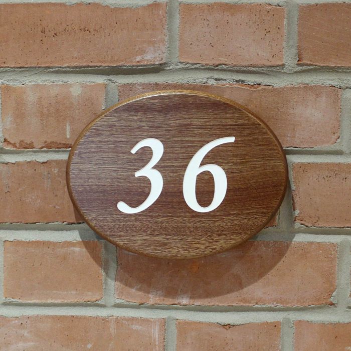 Wooden Oval House Number (20x15cm) Timpson