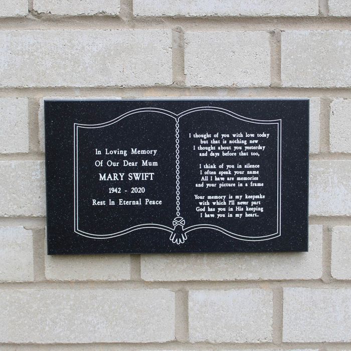 Granite Oblong Memorial Plaque (17.7x12.7cm) Timpson