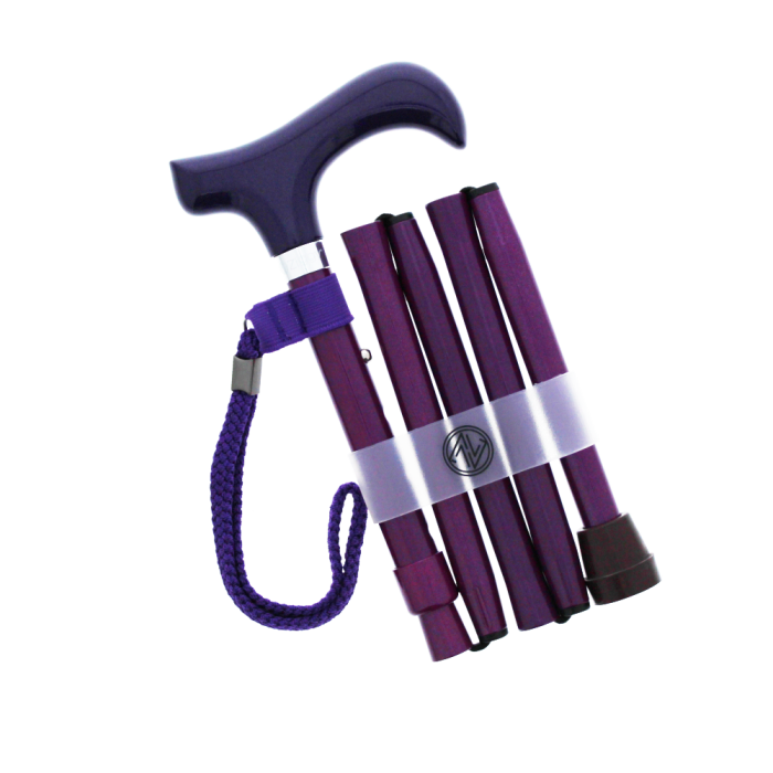 Metallic Purple Folding Walking Stick Timpson