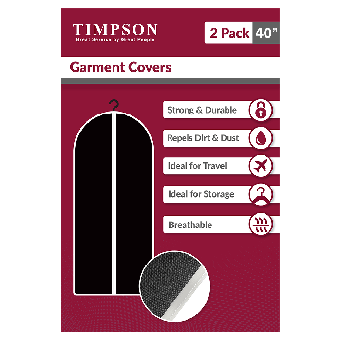 Garment Covers Black 40" (2pk)