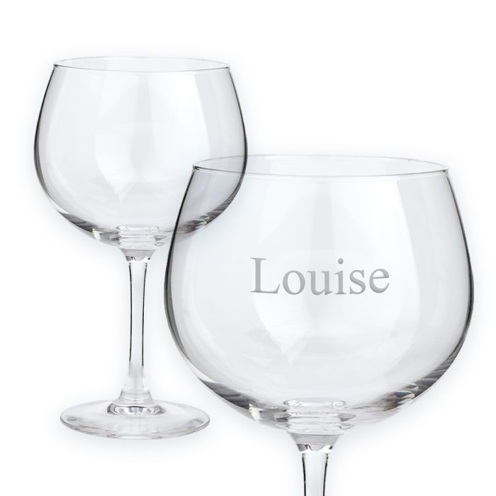 Engraved sales gin glass