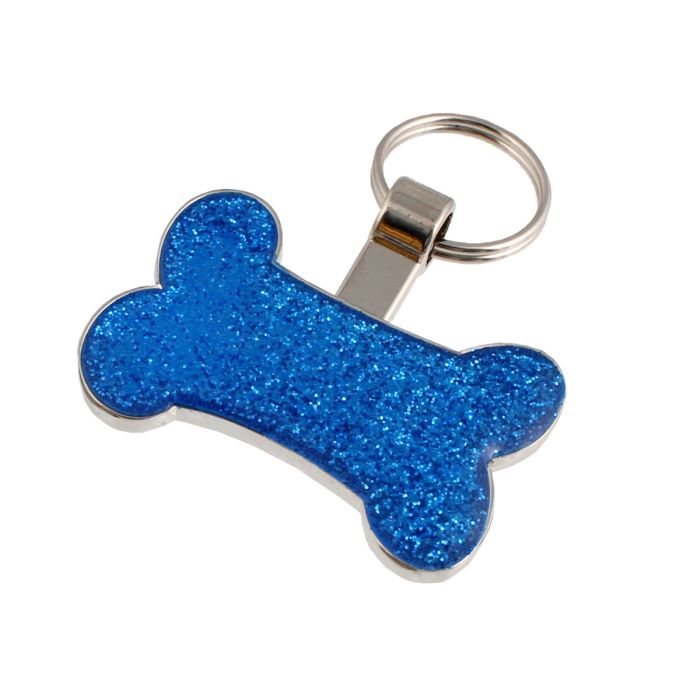 Blue Glitter Bone Dog Tag Timpson