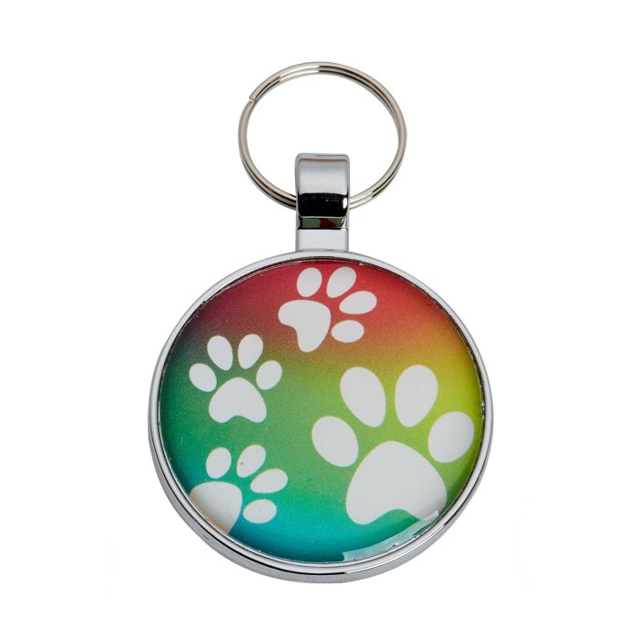 Rainbow Paw Round Dog Tag Timpson