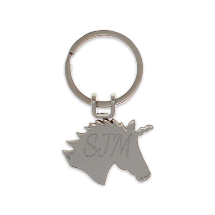 Unicorn Initials Metal Keyring