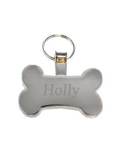Silver Large Bone Pet Tag Timpson
