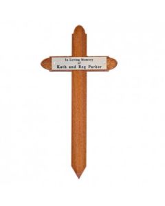 Small Wooden Memorial Cross - (38x19cm)