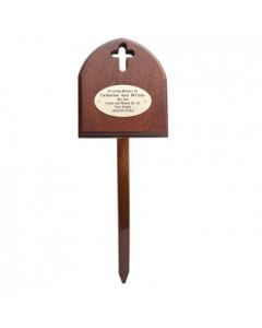 Wooden Memorial Stake with Cross - (50x16cm)