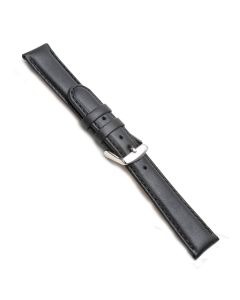 Leather Padded Watch Strap - Black