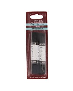 Thick Cord Shoe Laces Twin Pack - Black (75cm - 5-6 pairs of eyelets)