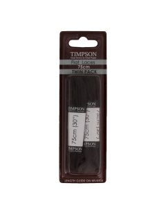 Black 75cm Flat Laces  - Twin Pack (5-6 pairs of eyelets)
