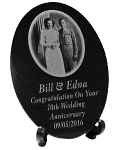 Granite Oval Wedding Plaque - (17.7x12.7cm)