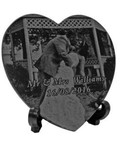 Granite Heart-Shaped Wedding Plaque - (12.7x12.7cm)