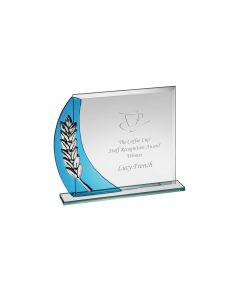 Oblong Laurel Glass Award (Available in 3 Sizes)