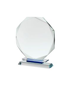 Clear and Blue Crystal Award (Available in 3 Sizes)