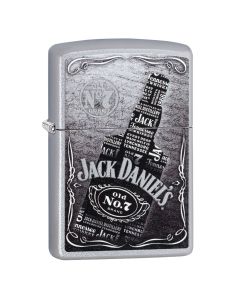 Jack Daniels Bottle Satin Chrome Zippo Lighter (29285)