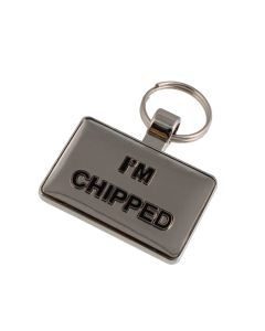Silver I'm Chipped Pet Tag,,