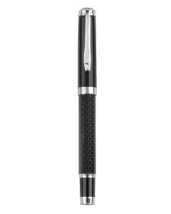 Black Carbon Fibre Rollerball Personalised Pen