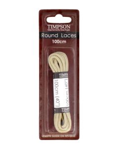 Beige 100cm Thin Round Laces (7-8 pairs of eyelets)