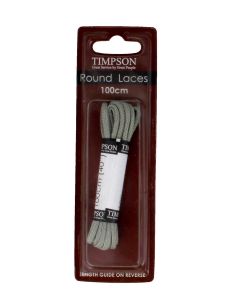 Grey 100cm Round Laces (7-8 pairs of eyelets)