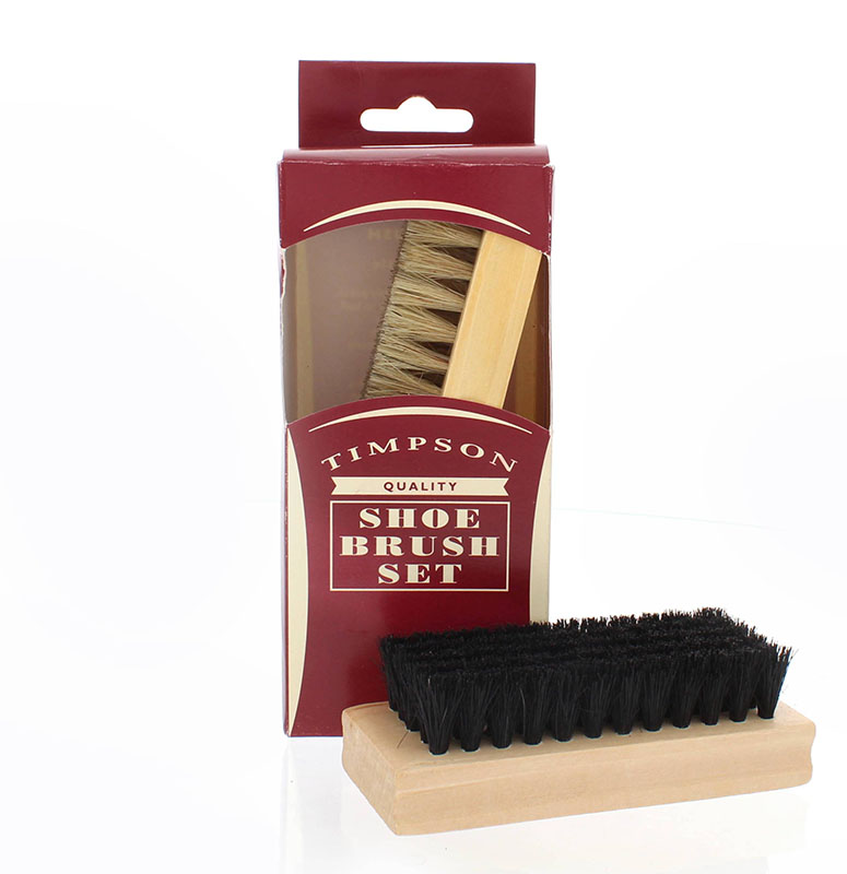 Shoe Brush Twin Pack Black White 13cm