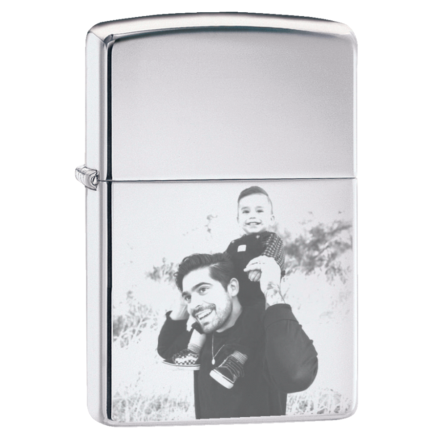 Photo Engraved High Polished Chrome Zippo Lighter (250)