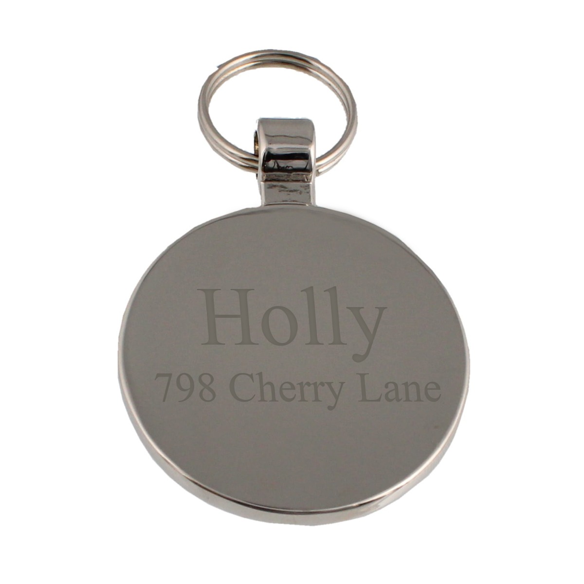 Silver Large Round Pet Tag