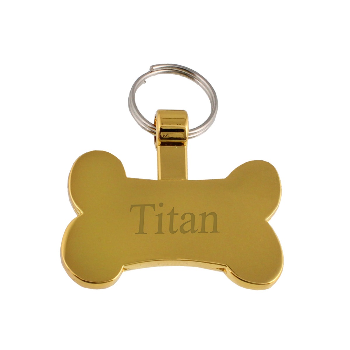 Gold Large Bone Pet Tag